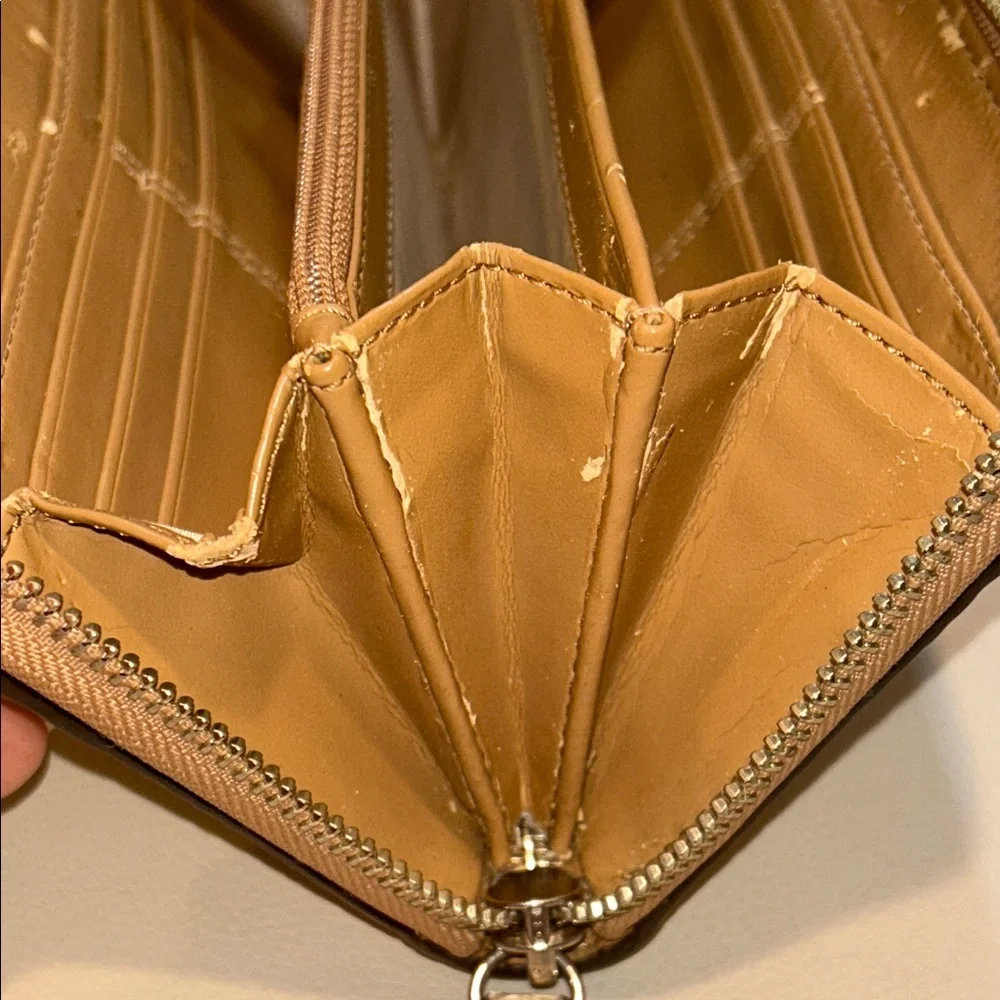 Coach Park Python Continental Long Wallet  Beige & Brown  Pte- owned